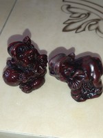 Beautiful 2-piece mini lucky elephant with snout up