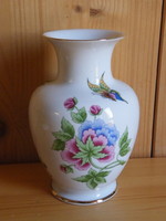 Hollóháza porcelain butterfly vase, reserved with a hydrangea flower pattern: for gemese75