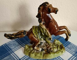 Unique hand-painted horse sculpture made of cast iron