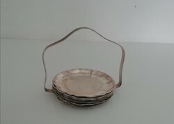 Silver coasters, 8 pieces, with holder, 1920 k. Becs, a. Sturm