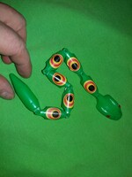 Retro trafikáru bazáráru tekergő műanyag kígyó zöld 25 cm hosszú a képek szerint 2.