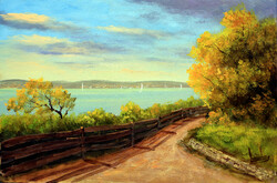 Special price! György lute: in the afternoon on fonyod 20x30cm (balaton)