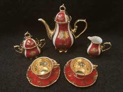 Rieber Bavarian German porcelain tea set with gilded decoration.