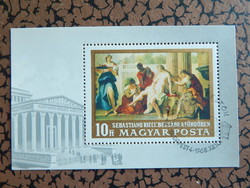 1968. Festmények (V.) - blokk - S.Ricci: Betsábe a fürdőben - elsőnapi bélyegzéssel