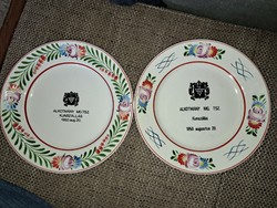 2 darab szoc-reàl tányér 1950 augusztus 20 jelzéssel