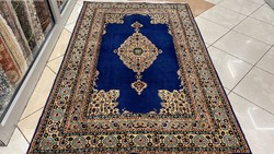 3613 Iranian kirman silk contour hand knot wool Persian rug 123x194cm