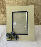 Kék virágos asztali képtartó