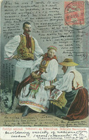 1904 – Erdélyi szászok. Színezett fotólap, képeslap.
