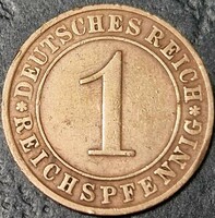 Németország 1 reichspfennig, 1927 Verdejel "A" – Berlin