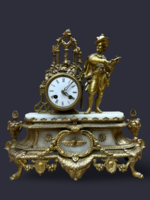 Antique French sculptural mantel clock