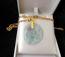 Aquamarine pendant + chain
