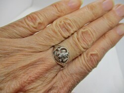 Gyönyörű  antik horoszkópos  markazitos ezüst  gyűrű skorpió