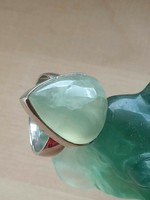 Jade ring 925 sterling silver size 58