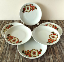 Set of 6 beautiful old plain porcelain cookie plates with icu pattern
