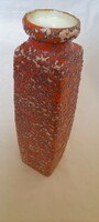 Tófej kerámia iparművész mázas váza retro 32x8cm