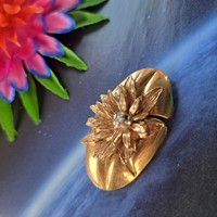 Gold-plated zircon brooch 4 cm