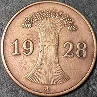 Germany 1 reichspfennig, 1927 mint mark 