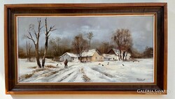 István Reinhardt (1936 - ) cloudy morning framed 52x92cm