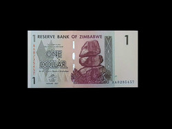 Unc - 1 dollar - Zimbabwe (ornithological watermark!)