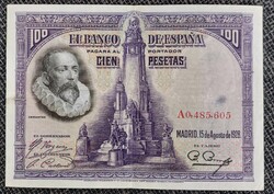 Spain 100 pesetas, 1928 banknote