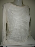 Silk - cotton thin sweater, cream