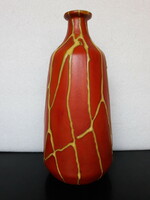 Large retro continuous glazed ceramic vase, 29 cm