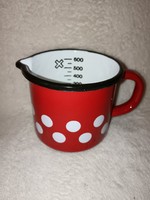 Red white polka dot retro metal measuring cup new_2
