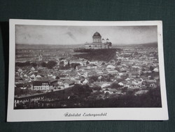 Képeslap,Postcard, Esztergom, városi látkép részlet,madártávlat, 1955