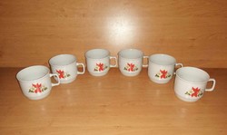Zsolnay porcelain poinsettia mug 6 pcs in one (22/k)