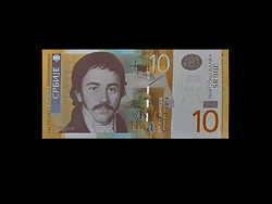 Unc - 10 dinars - Serbia - 2011 (portrait with watermark!)