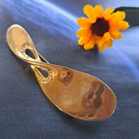 Gold-plated zircon brooch 6 cm