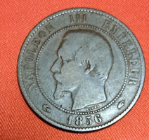 1856 Franciaország III. Napoleon császár (1852 - 1870) centimes (1812)
