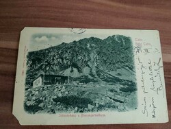 Antik képeslap, Tátra, Sziléziai ház, Virágoskert-torony, bélyegezve 1899. július 5.-én