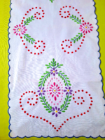 Hand-embroidered tablecloth, needlework