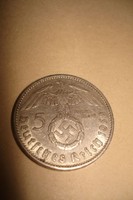 Birodalmi ezüst 5 Márkás 1938