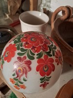 Retro hand-painted lampshade, matyó pattern
