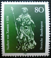N1212 / Germany 1984 St. Norbert stamp of Xanten postal clerk
