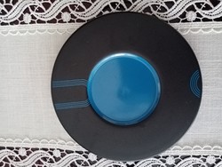 Ikea ceramic / porcelain plate - saucer blue - black
