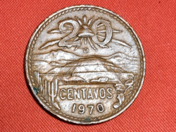 1970. Mexico 20 centavos (1838)