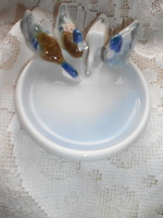 Metzler & Ortloff német porcelán ékszertartó tálka,ritka kacsa figurákkal