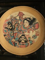 Marked Chinese wall plate old retro original Pepsi advertising bamboo