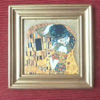Klimt Csók című képe, decoupage kép,  falikép, kézműves termék