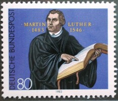 N1193 / Germany 1983 Martin Luther stamp postal clerk