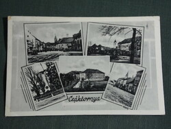 Képeslap,Postcard, Csáktornya,mozaik,emlékmű,utca részlet,templom, 1942