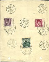 Alkalmi bélyegzés = KOMÁROM VISSZATÉRT (1938.XI.6., Csehszlovák bélyeggel.)