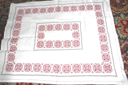 Beregi cross-stitch tablecloth, azure 120 cm x 95 cm - professionally made needlework
