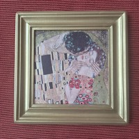 Klimt Csók című festmény decoupage képen,  kézműves termék