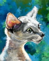 What I see?! - Acrylic painting - 50 x 40 cm (cat, kitten)