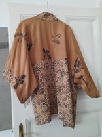 Kimono, silk, original from Japan, wearable on both sides 3/4 size,, sizeless, gold pattern,, m