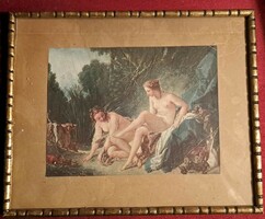 Antique picture with gilded frame. Size: 26x32 cm.